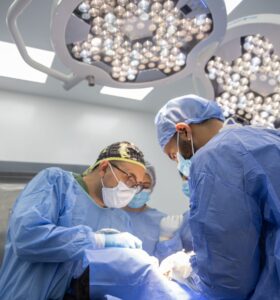 Dr.Ihab, explaining to doctors